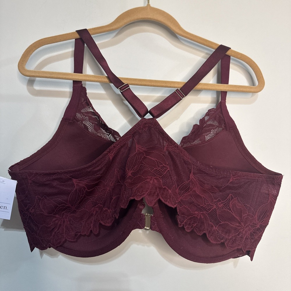 NWT Auden Red Laced Push-Up Plunge Coverage Underwire Bra Size 44D - Picture 7 of 7